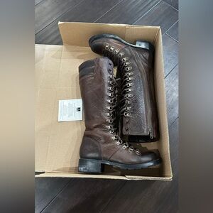 Frye Brown Lace Up Boots for Women